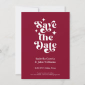 Retro-Typografie-Foto-Hochzeit-Sparen-Sie-das-Datu Ankündigung (Vorderseite)