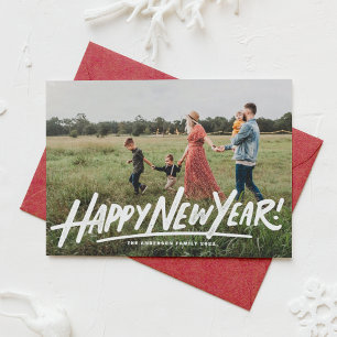Retro Typografie Foto Overlay Happy Neujahr Feiertagskarte