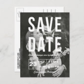 Retro Typografie Foto Save the Date Postkarte (Vorne/Hinten)
