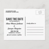 Retro Typografie Foto Save the Date Postkarte (Rückseite)