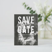 Retro Typografie Foto Save the Date Postkarte (Stehend Vorderseite)