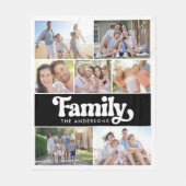 Retro Typografie FotoCollage Fleecedecke (Vorderseite)