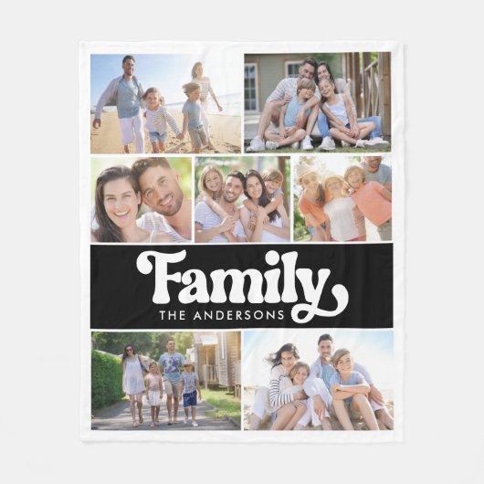 Retro Typografie FotoCollage Fleecedecke (Vorderseite)