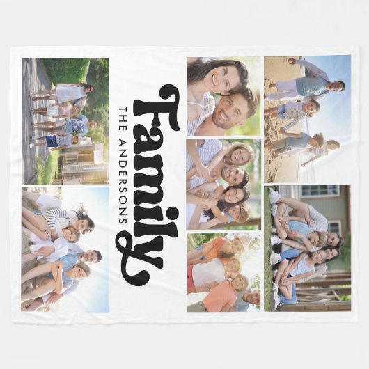 Retro Typografie FotoCollage Fleecedecke (Vorderseite (Horizontal))