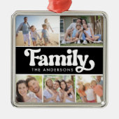 Retro Typografie FotoCollage Ornament Aus Metall (Vorne)