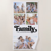 Retro Typografie FotoCollage Strandtuch (Vorderseite)