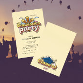 Retro Typografie Gelber Abschluss Farbiges Party Einladung