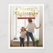 Retro Typografie Groovy Weihnachts-Foto (Vorderseite)