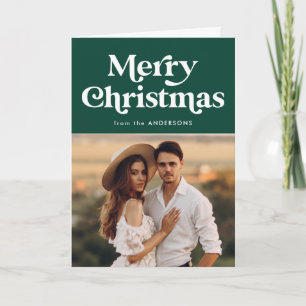 Retro-Typografie Grüne Frohe Weihnachten Foto