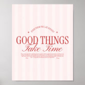 Retro Typografie "Gute Dinge brauchen Zeit" gestre Poster (Vorne)