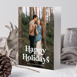 Retro Typografie Happy Holidays Foto Feiertagskarte