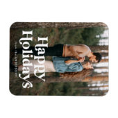 Retro Typografie Happy Holidays Foto Magnet (Horizontal)