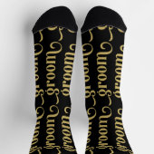 Retro-Typografie in Gold und Schwarz-Groom Socken (Oben)