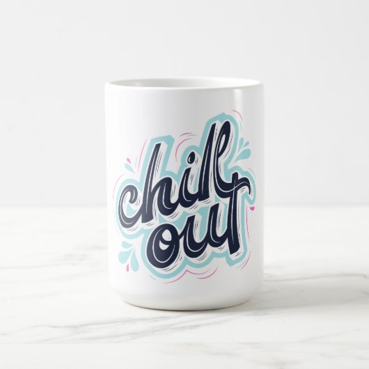 Retro-Typografie-Kaffeetasse "Chill Out" Kaffeetasse (Mittel)