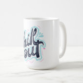 Retro-Typografie-Kaffeetasse "Chill Out" Kaffeetasse (VorderseiteRechts)