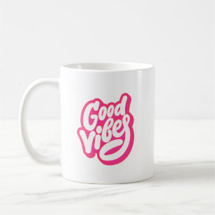 Retro-Typografie-Kaffeetasse mit guten Vibes Kaffeetasse