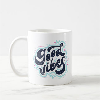 Retro-Typografie-Kaffeetasse mit guten Vibes Kaffeetasse