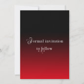 Retro Typografie Minimal Red Black Ombre Romantik Save The Date (Rückseite)
