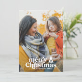 Retro Typografie modern 1 Foto Weihnachten (Stehend Vorderseite)