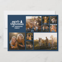 Retro Typografie moderne Navy Blue Multi-Foto