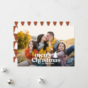 Retro-Typografie moderne Vollfoto-Weihnachtskarte Feiertagskarte