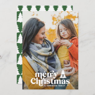 Retro Typografie Moderne Weihnachtsfeiertagen im F Feiertagskarte