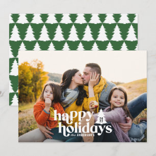 Retro-Typografie modernes Foto-Ferien-Weihnachten Feiertagskarte