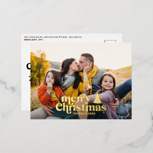 Retro-Typografie - Modernes volles Foto Folien Feiertagspostkarte