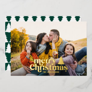 Retro-Typografie modernes Vollfoto-Folien-Feiertag Folien Feiertagskarte