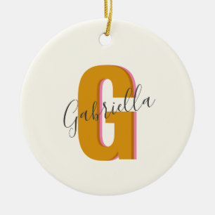 Retro-Typografie-Monogramm Anfangsbuchstabe Name i Keramik Ornament