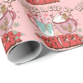 Retro Typografie, Niedlicher Holiday Cup of Cheer Geschenkpapier (Rolleneckpunkt)