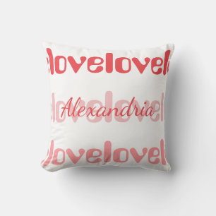Retro-Typografie personalisierte Liebe Rosa und Ro Kissen