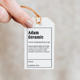 Retro Typografie Produktpreis & Informationstafel Geschenkanhänger