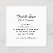 Retro Typografie Quadratische Visitenkarte (Rückseite)