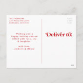 Retro Typografie Red Merry Weihnachten Non-Foto (Rückseite)