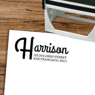 Retro Typografie-Rücksendeadresse-Selbst-mit Tint Permastempel