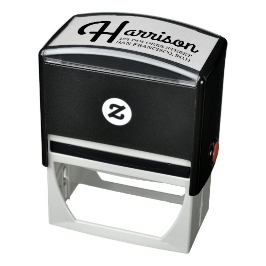 Retro Typografie Rücksendeadresse Selbstfarbige Br Permastempel (Produkt)