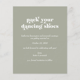 Retro Typografie Sage Green Save the Date