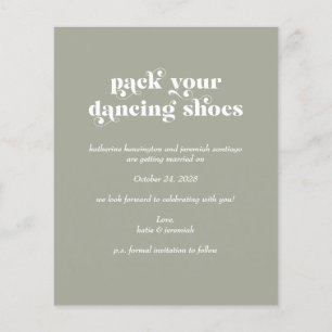 Retro Typografie Sage Green Save the Date