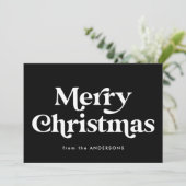 Retro Typografie Schwarz Frohe Weihnachten Non-Fot (Stehend Vorderseite)