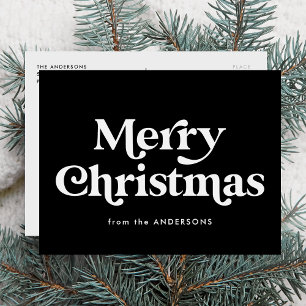 Retro Typografie Schwarz Frohe Weihnachten Non-Fot