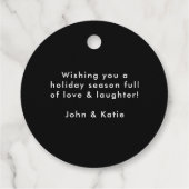 Retro Typografie Schwarz und Weiß frohe Weihnachte Geschenkanhänger (Rückseite)