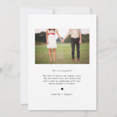 Retro Typografie Schwarzes Foto Verlobung Ankündigung (Rückseite)