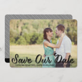 Retro Typografie Script Rettete unsere Datum Ankün Einladung (Vorne/Hinten)