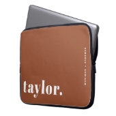 Retro Typografie Terracotta Personalisiert Laptopschutzhülle (Vorderseite Links)