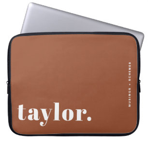 Retro Typografie Terracotta Personalisiert Laptopschutzhülle