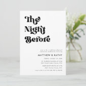 Retro Typografie The Night Before Probe Dinner Einladung (Stehend Vorderseite)