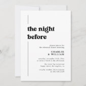 Retro Typografie The Night Before Probe Dinner Einladung (Vorderseite)