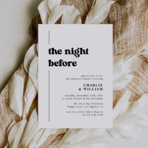 Retro Typografie The Night Before Probe Dinner Einladung