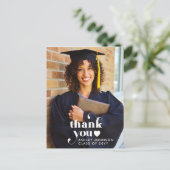 Retro Typografie Vielen Dank Abschluss Foto Postkarte (Stehend Vorderseite)